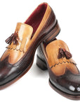 Paul Parkman Kiltie Tassel Loafer Beige & Brown (ID