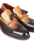 Paul Parkman Kiltie Tassel Loafer Beige & Brown (ID