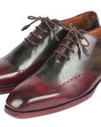 Paul Parkman Bordeaux & Green Wingtip Oxfords (ID