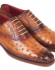 Paul Parkman Men's Genuine Ostrich Oxfords Light Brown (ID