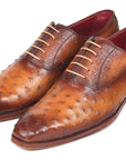 Paul Parkman Men's Genuine Ostrich Oxfords Light Brown (ID