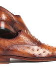 Paul Parkman Men's Genuine Ostrich Oxfords Light Brown (ID