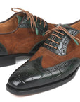 Paul Parkman Goodyear Welted Wingtip Oxfords Brown & Green (ID