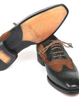 Paul Parkman Goodyear Welted Wingtip Oxfords Brown & Green (ID