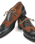 Paul Parkman Goodyear Welted Wingtip Oxfords Brown & Green (ID