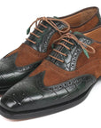 Paul Parkman Goodyear Welted Wingtip Oxfords Brown & Green (ID