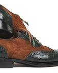 Paul Parkman Goodyear Welted Wingtip Oxfords Brown & Green (ID