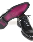 Paul Parkman Goodyear Welted Wingtip Oxfords Black Polished Leather (ID