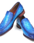 Paul Parkman Genuine Ostrich Loafers Ocean Blue (ID