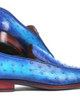 Paul Parkman Genuine Ostrich Loafers Ocean Blue (ID