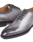 Paul Parkman Goodyear Welted Punched Oxfords Gray (ID