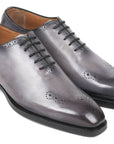 Paul Parkman Goodyear Welted Punched Oxfords Gray (ID