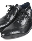 Paul Parkman Handmade Lace-Up Casual Shoes For Men Black (ID