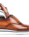 Paul Parkman Men's Smart Casual Oxfords Brown&Camel Leather (ID