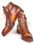 Paul Parkman Men's Side Zipper Leather Boots Light Brown (12455-CML)