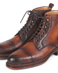 Paul Parkman Antique Burnished Leather Boots Brown (ID