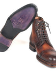 Paul Parkman Antique Burnished Leather Boots Brown (ID