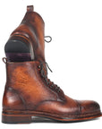 Paul Parkman Antique Burnished Leather Boots Brown (ID