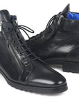 Paul Parkman Men's Side Zipper Leather Boots Black (12455-BLK)