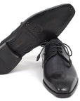 Paul Parkman Men's Black Medallion Toe Derby Shoes (ID