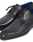 Paul Parkman Men's Black Medallion Toe Derby Shoes (ID