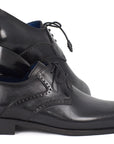 Paul Parkman Men's Black Medallion Toe Derby Shoes (ID