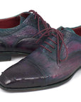 Paul Parkman Men's Genuine Ostrich Captoe Oxfords Purple (ID