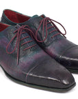 Paul Parkman Men's Genuine Ostrich Captoe Oxfords Purple (ID