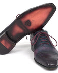 Paul Parkman Men's Genuine Ostrich Captoe Oxfords Purple (ID
