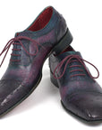 Paul Parkman Men's Genuine Ostrich Captoe Oxfords Purple (ID