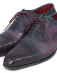 Paul Parkman Men's Genuine Ostrich Captoe Oxfords Purple (ID