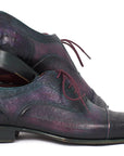 Paul Parkman Men's Genuine Ostrich Captoe Oxfords Purple (ID