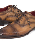 Paul Parkman Men's Genuine Ostrich Captoe Oxfords Camel Color (ID