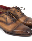 Paul Parkman Men's Genuine Ostrich Captoe Oxfords Camel Color (ID