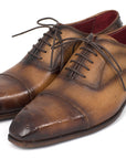 Paul Parkman Men's Genuine Ostrich Captoe Oxfords Camel Color (ID