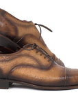 Paul Parkman Men's Genuine Ostrich Captoe Oxfords Camel Color (ID