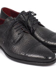 Paul Parkman Black Aged Leather Captoe Derby Shoes (ID