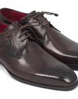 Paul Parkman Men's Brown Medallion Toe Derby Shoes (ID
