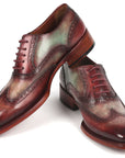 Paul Parkman Goodyear Welted Men's Two Tone Wingtip Oxfords (ID