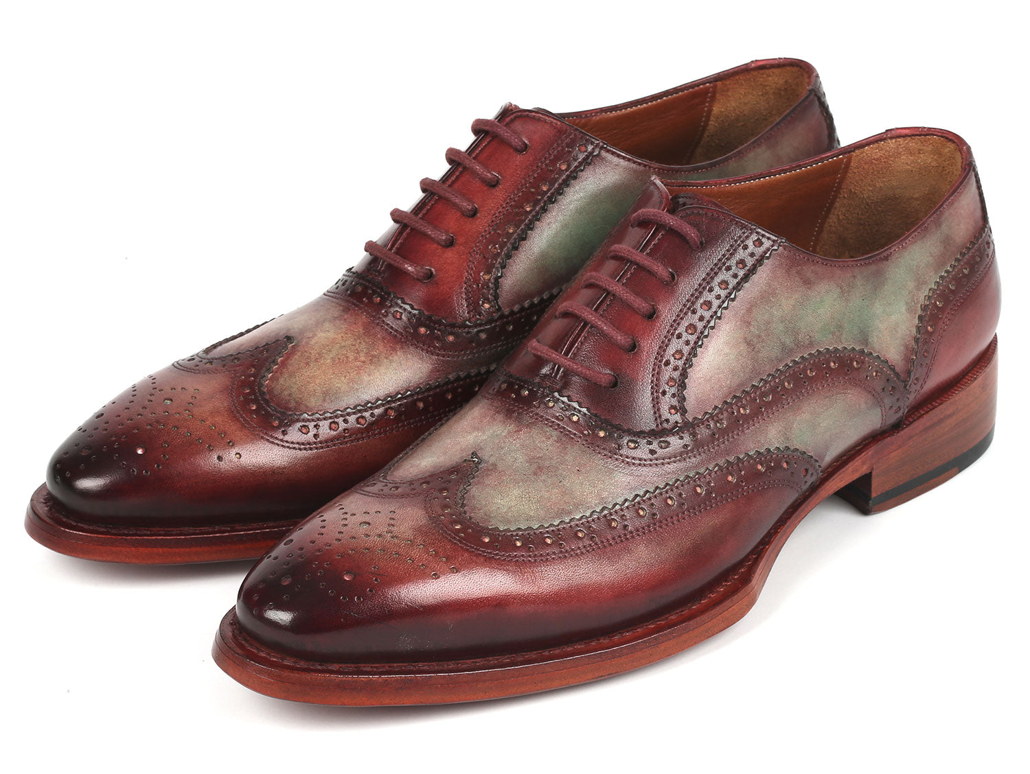 Paul Parkman Goodyear Welted Men's Two Tone Wingtip Oxfords (ID