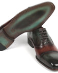 Paul Parkman Men's Cap Toe Oxfords Green & Brown (ID