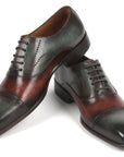 Paul Parkman Men's Cap Toe Oxfords Green & Brown (ID