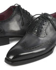 Paul Parkman Goodyear Welted Men's Wingtip Oxfords Black & Gray (ID