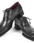 Paul Parkman Goodyear Welted Men's Wingtip Oxfords Black & Gray (ID