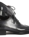Paul Parkman Goodyear Welted Men's Wingtip Oxfords Black & Gray (ID
