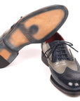 Paul Parkman Navy & Gray Wingtip Oxfords Goodyear Welted (ID