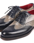 Paul Parkman Navy & Gray Wingtip Oxfords Goodyear Welted (ID