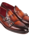 Paul Parkman Men's Brown Double Monkstrap Shoes (ID
