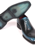Paul Parkman Men's Black & Blue Wholecut Oxfords (ID