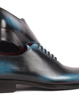 Paul Parkman Men's Black & Blue Wholecut Oxfords (ID
